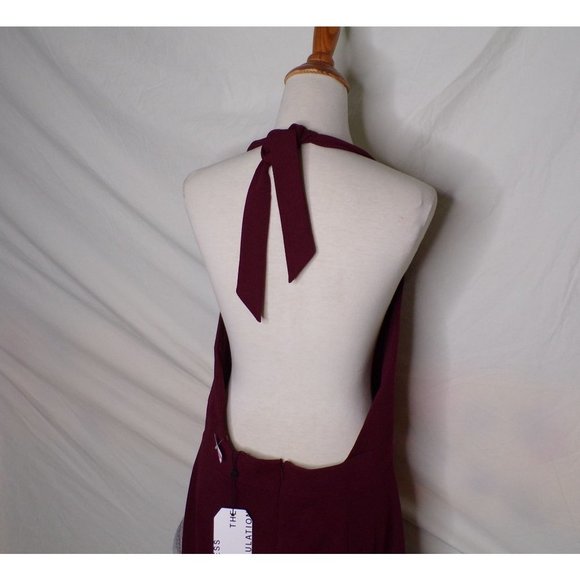 DRESS THE POPULATION Vanessa Halter Dress Burgundy Medium 6-8 NEW - Picture 11 of 11